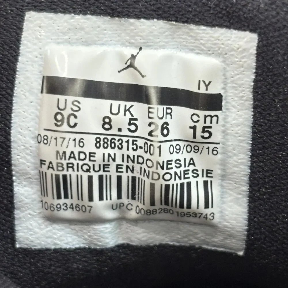 Jordan Heritage BT Shoes Toddler 9C Black 23 Logo Nike Kids 886315-001